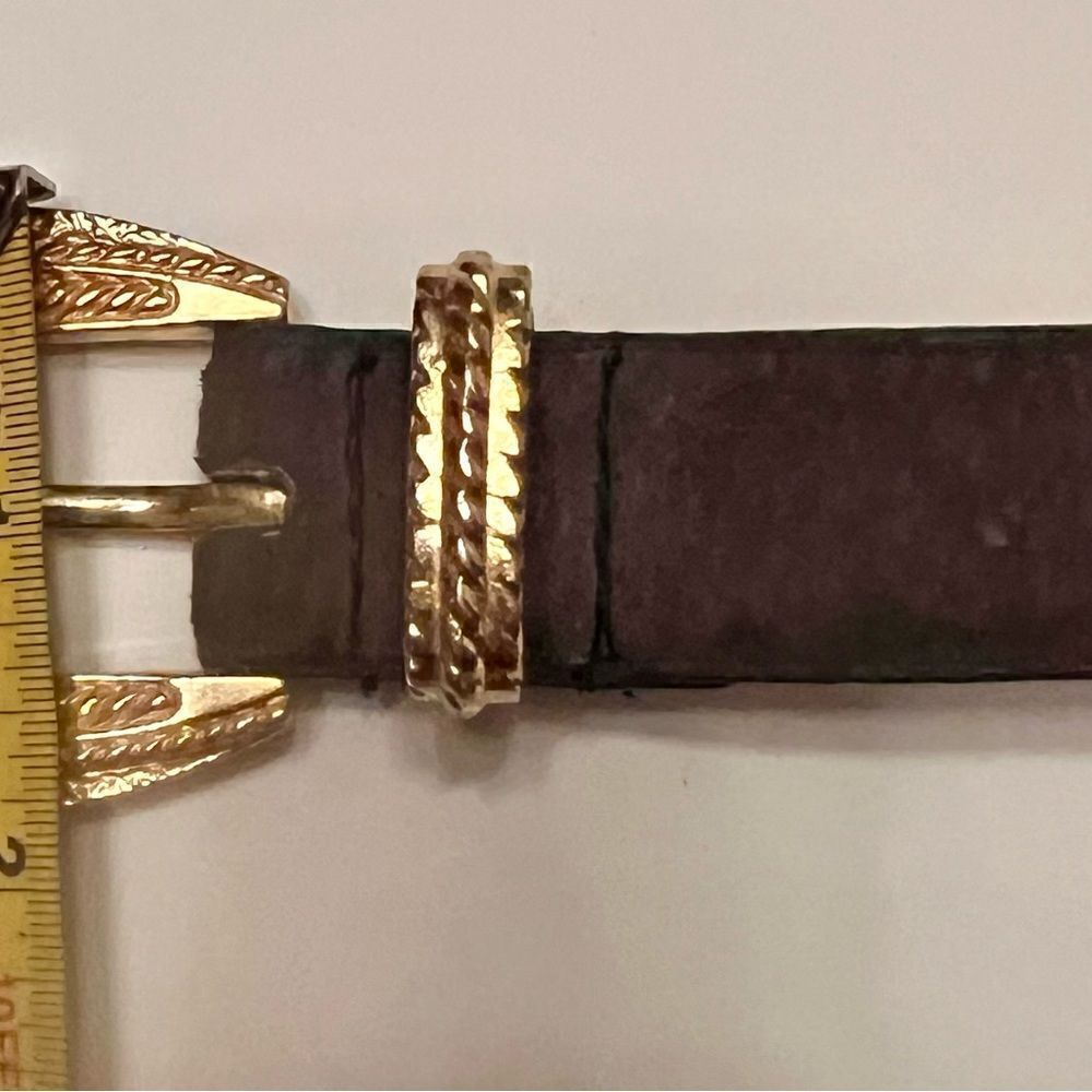 The Ritz Accessory Collection Leather Belt Sz Medium Gray Suede - Picture 7 of 9